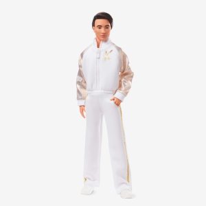 Ken Doll In White and Gold Tracksuit ?C Barbie The Movie