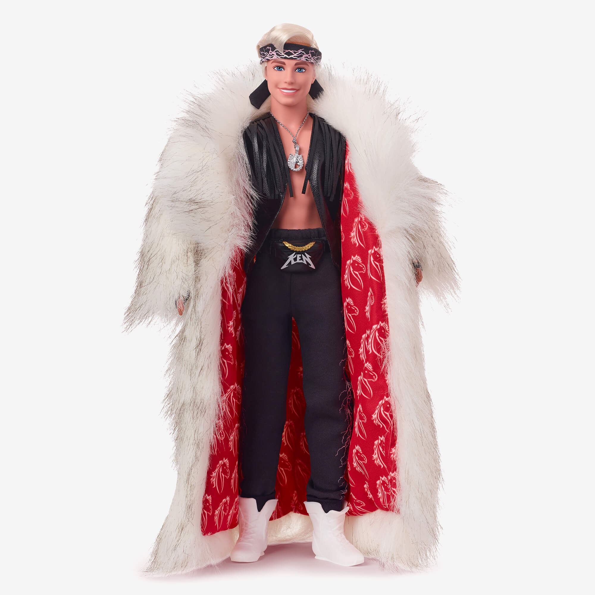 Ken Doll in Faux Fur Coat and Black Fringe Vest ?C Barbie The Movie - Image 11