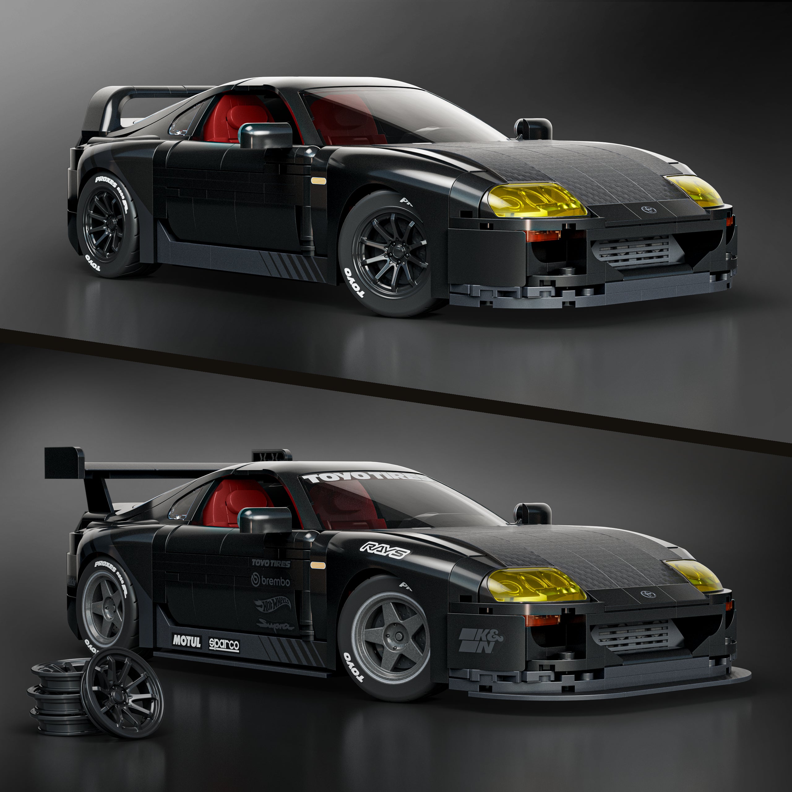 Mattel Brick Shop Hot Wheels Jogo de Constru??o Elite '94 Toyota Supra MKIV - Image 3