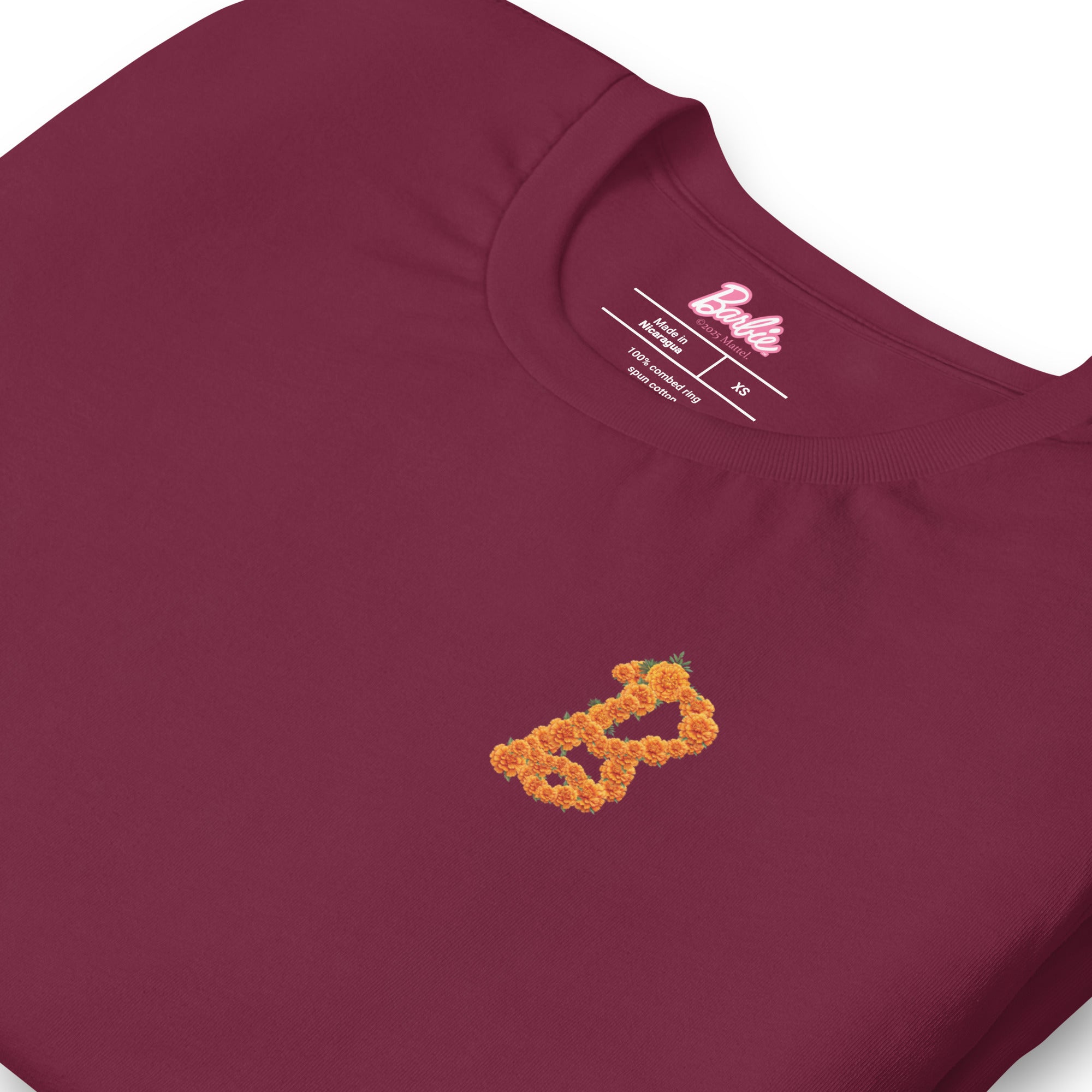 Barbie D??a de Muertos Maroon T-Shirt - Image 4