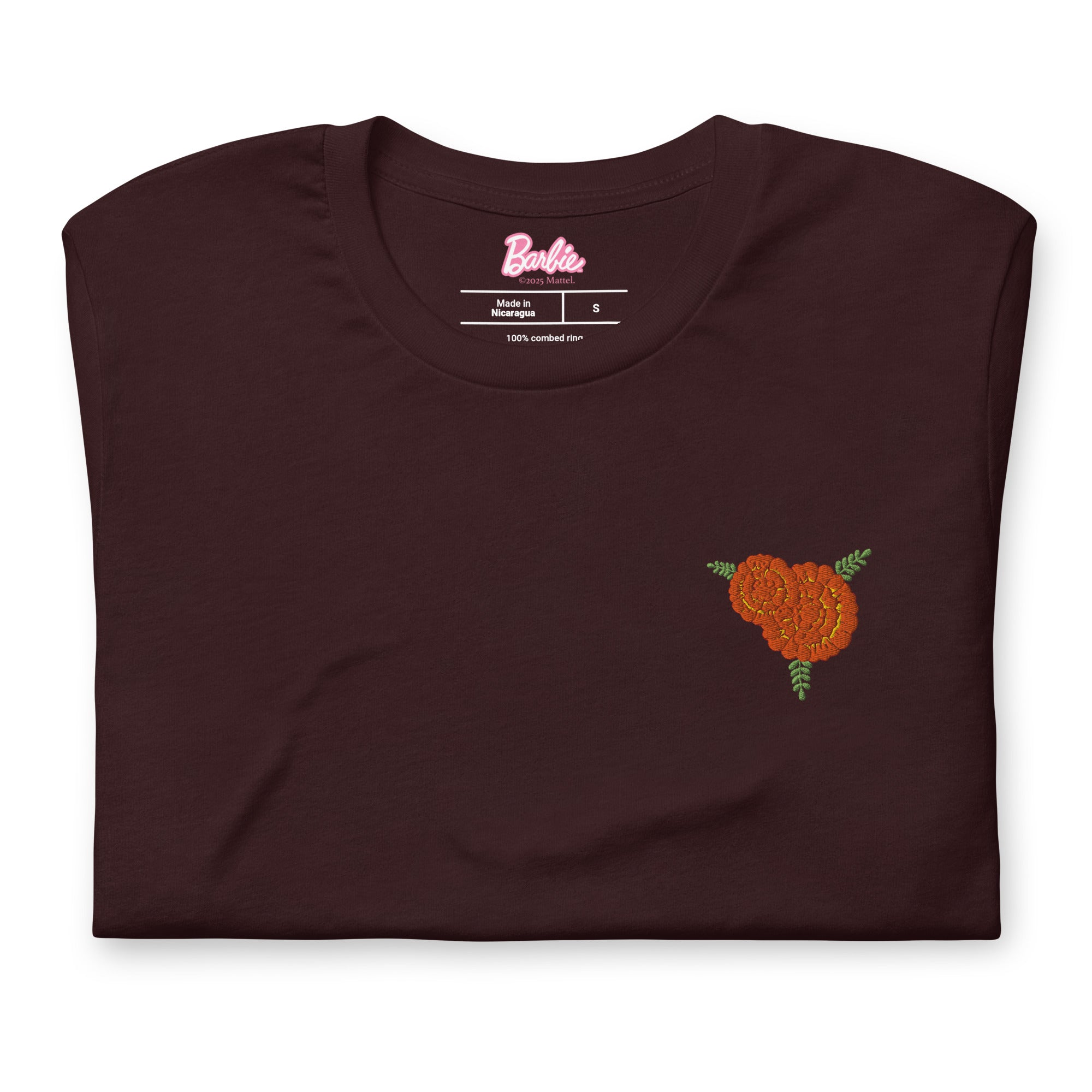 Barbie D??a de Muertos Ken Embroidered Oxblood T-Shirt - Image 4