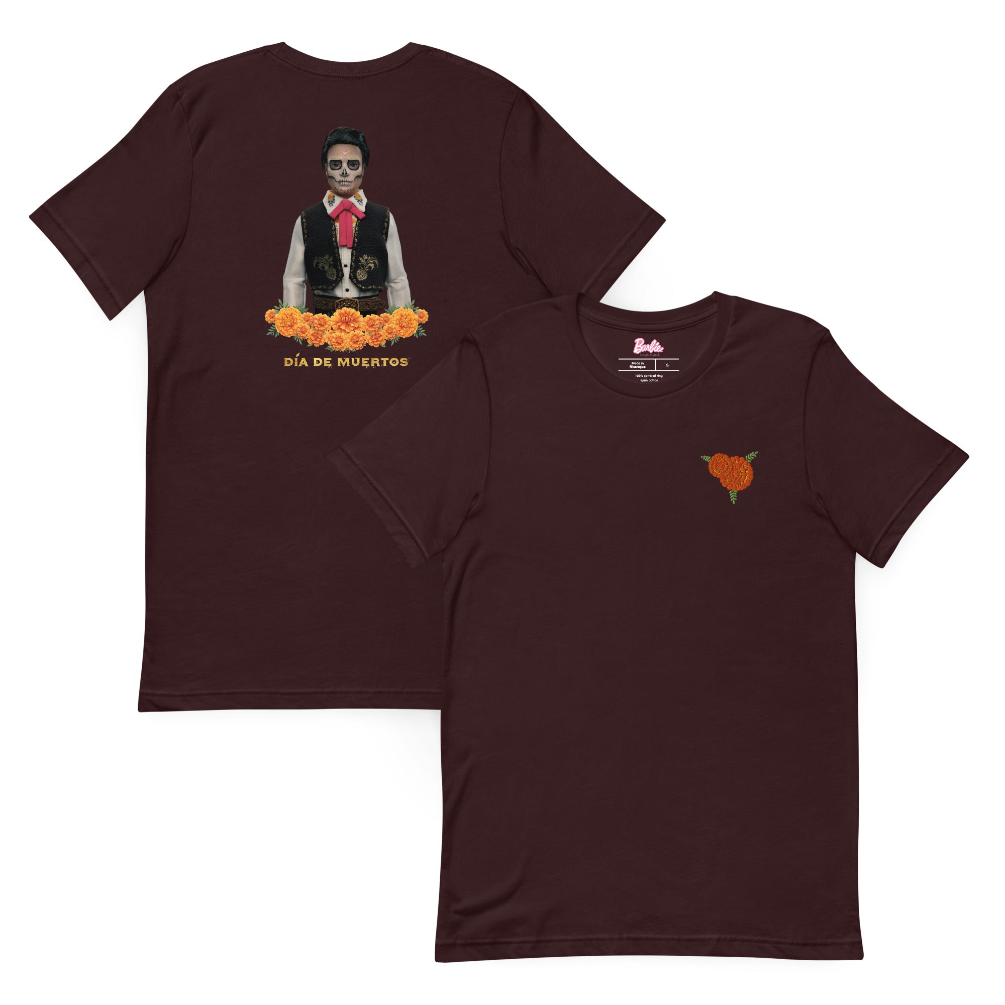 Barbie D??a de Muertos Ken Embroidered Oxblood T-Shirt