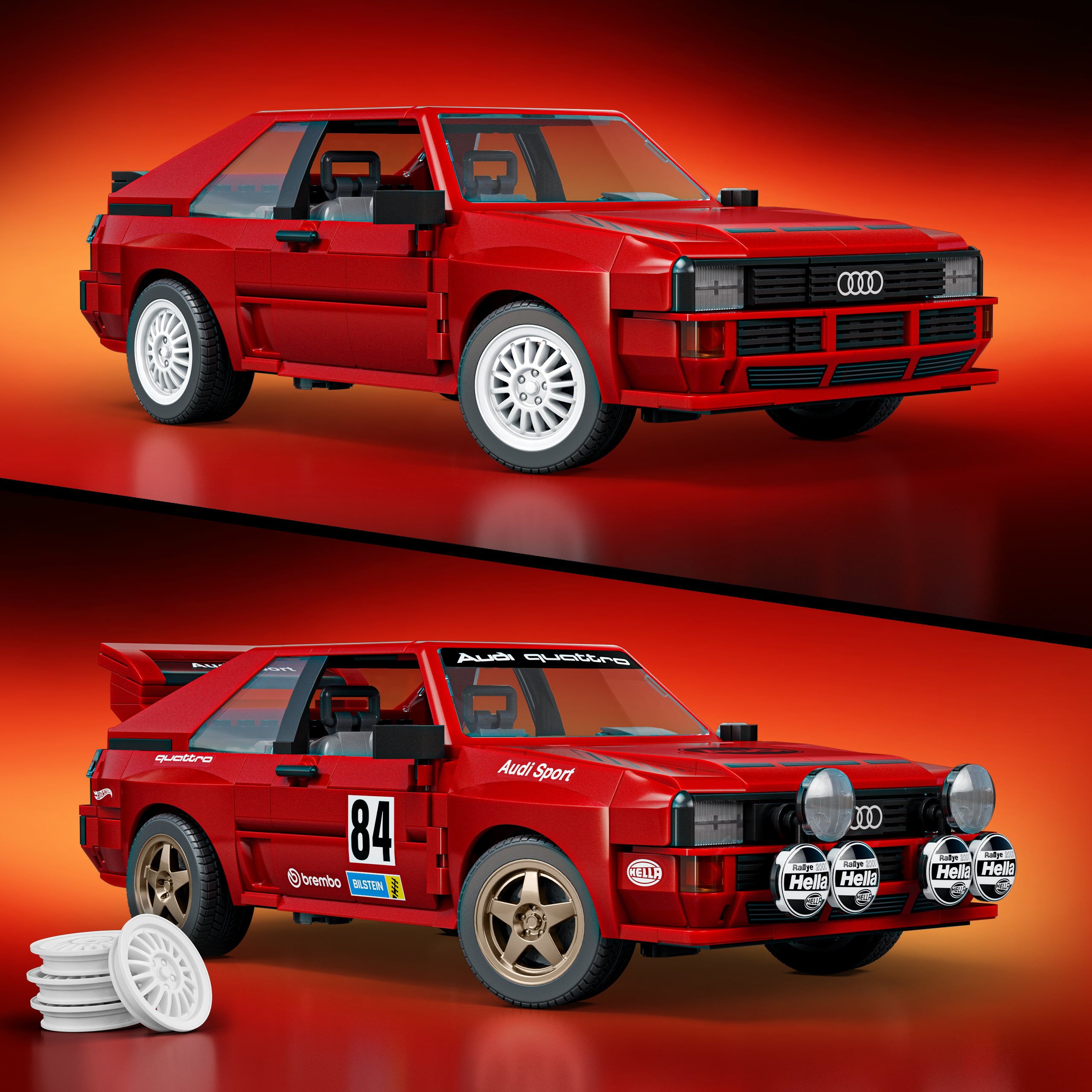 Mattel Brick Shop Hot Wheels Juguete de Construcci??n Elite '84 Audi Sport quattro - Image 3