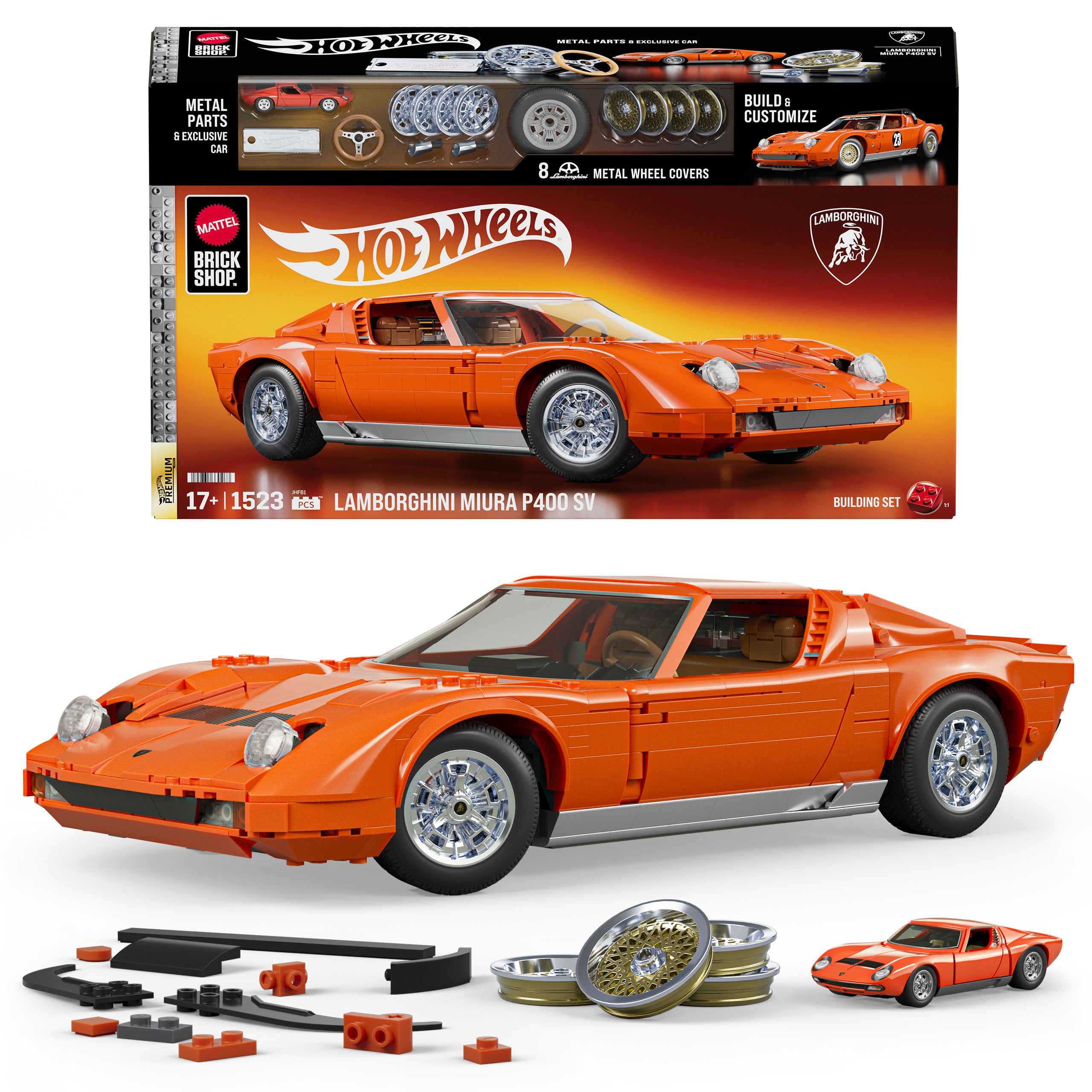 Mattel Brick Shop Hot Wheels Juguete de Construcci??n Premium Lamborghini Miura P400 SV