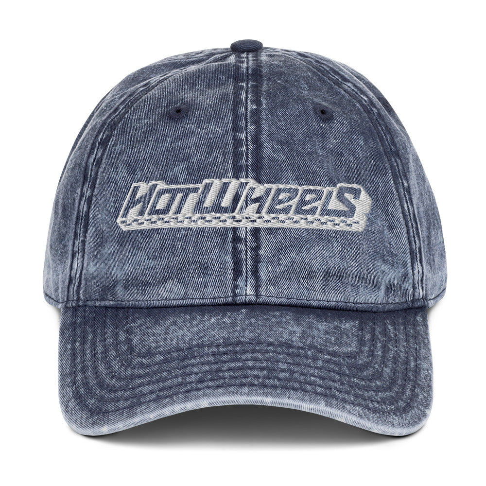 Hot Wheels Checked Logo Blue Denim Dad Hat