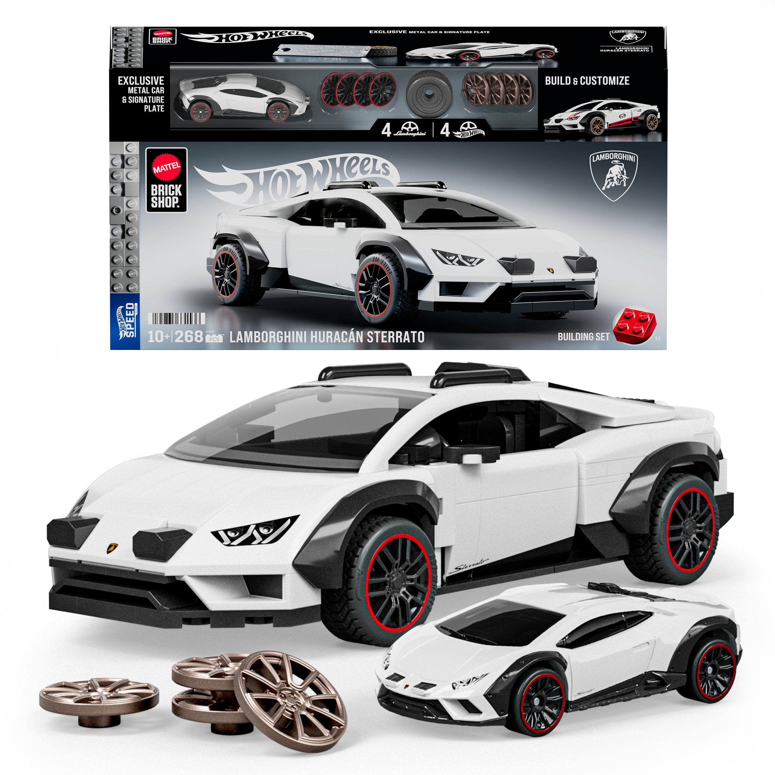 Mattel Brick Shop Hot Wheels Juguete de Construcci??n Speed Lamborghini Huracan Sterrato