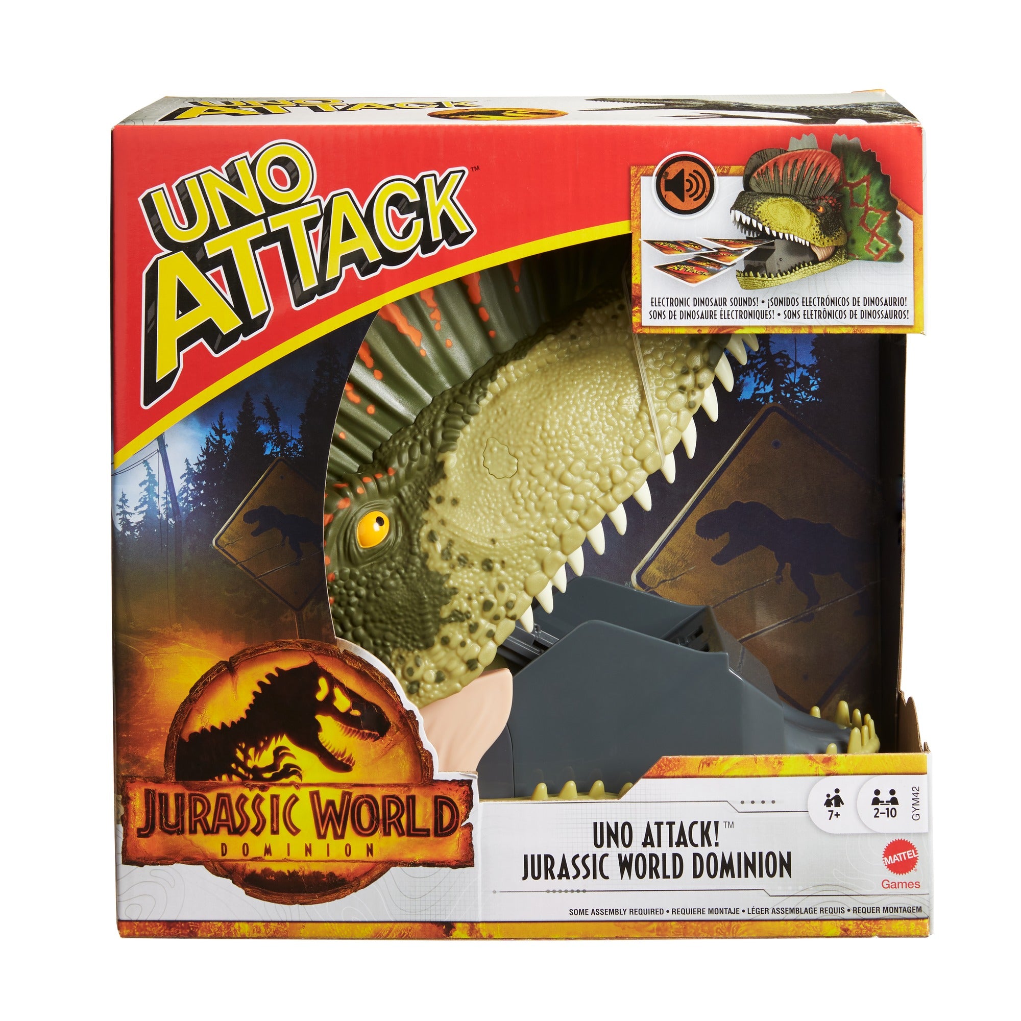 Jeu de Cartes Uno Attack? Jurassic World Dominion Avec Lanceur de Cartes Dinosaure