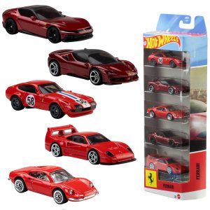 Hot Wheels Diecast Veh??culo de Juguete Paquete de 5 autos Rosso
