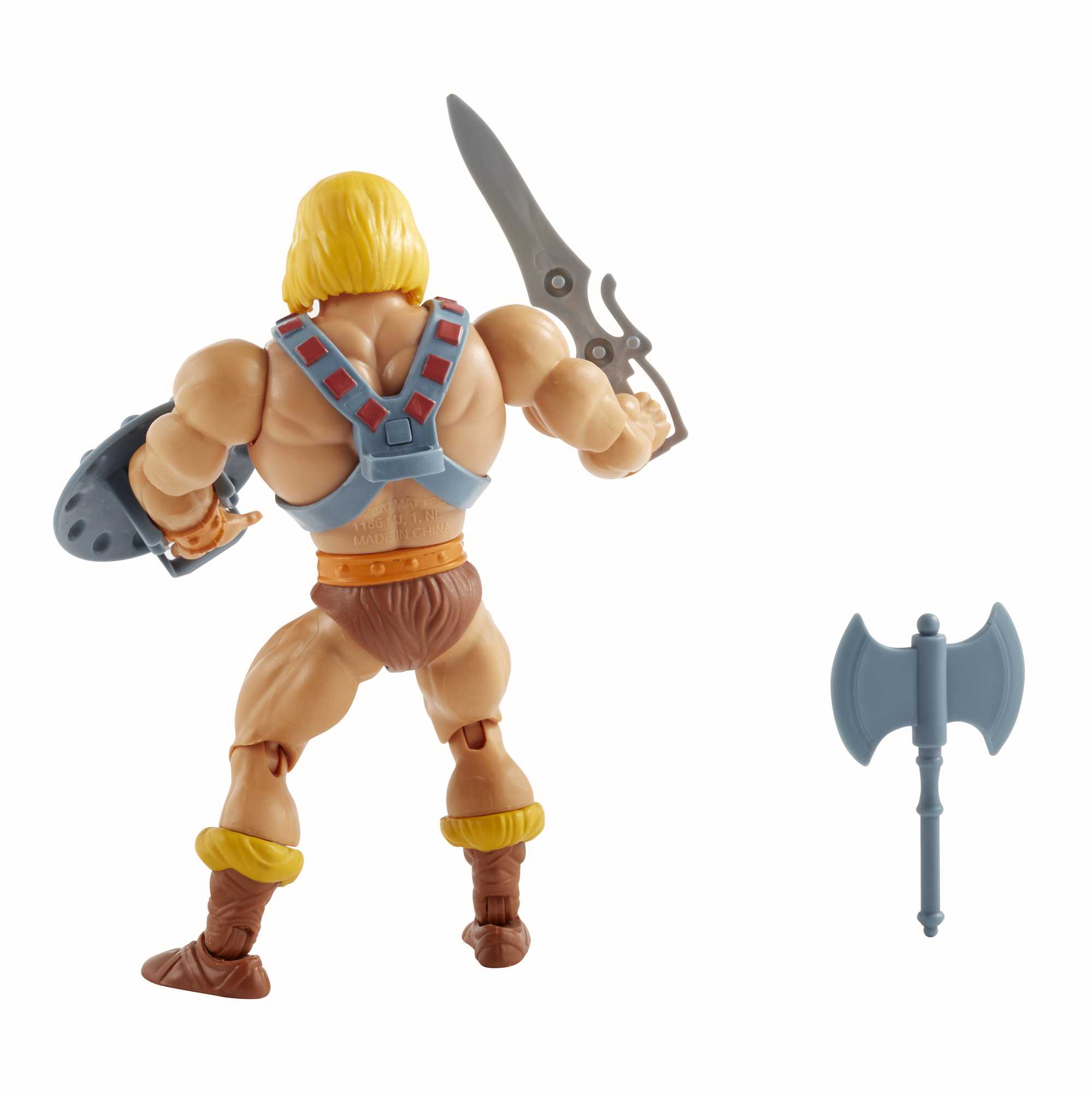 Masters Of The Universe Origins He-Man 5.5 inch Action Figure Motu Toy With Sword. Axe & Shield - Image 4