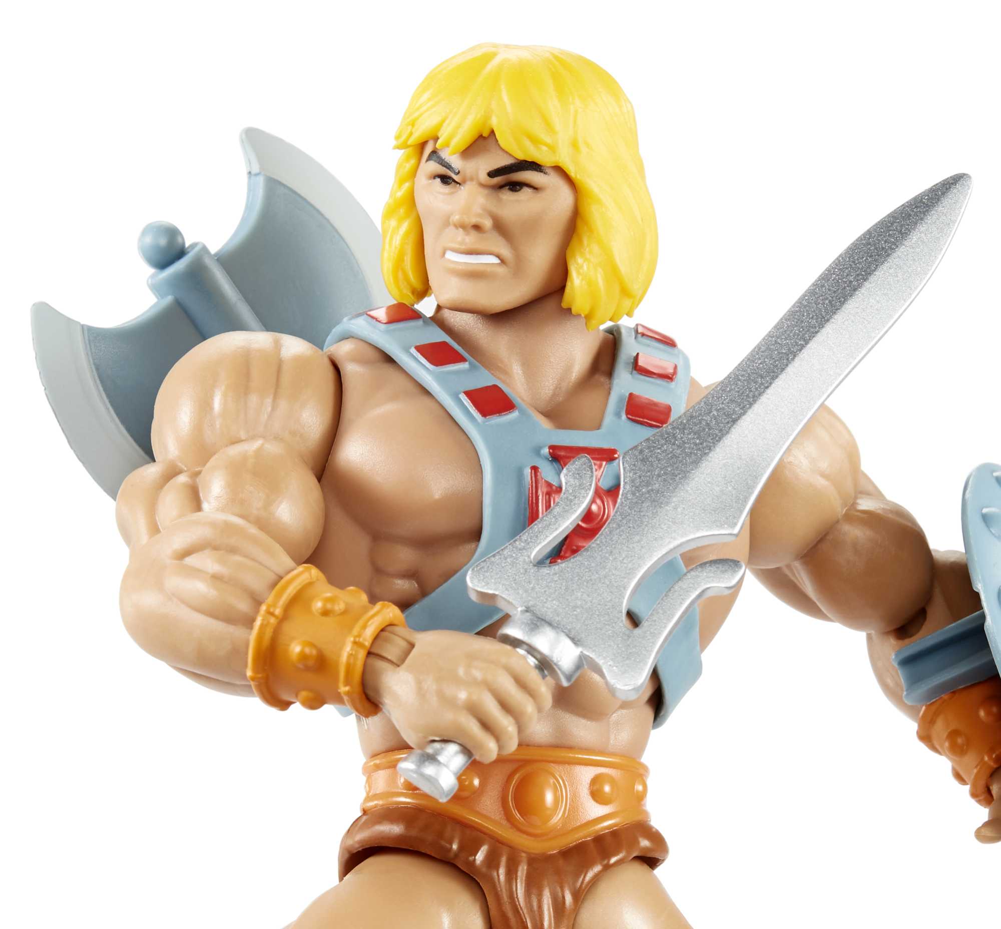 Masters Of The Universe Origins He-Man 5.5 inch Action Figure Motu Toy With Sword. Axe & Shield - Image 3