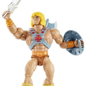 Les Ma?tres de L'Univers Origins ?C Figurine Articul??e Mdu Musclor de 14?Cm (5.5) Po Avec ??p??e. Hache et Bouclier