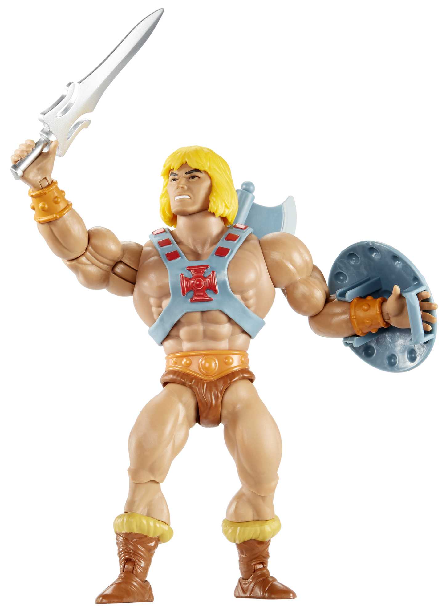 Masters Of The Universe Origins He-Man 5.5 inch Action Figure Motu Toy With Sword. Axe & Shield