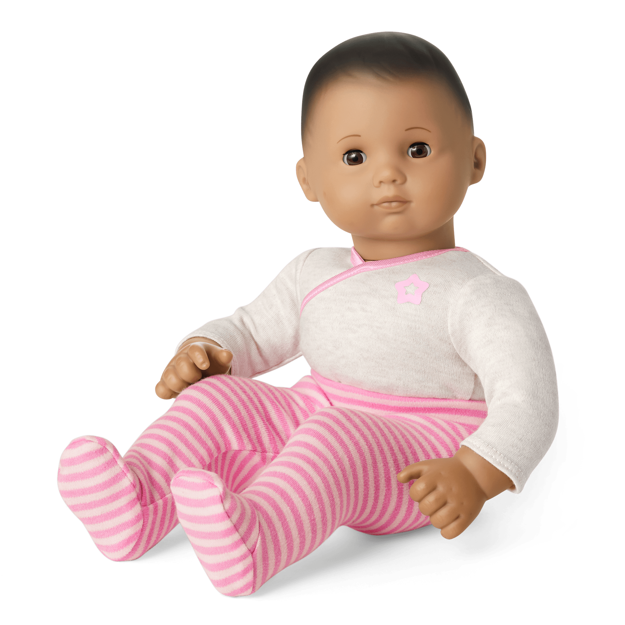 Bitty Baby? Doll #5 with dark brown hair in Pretty Pink